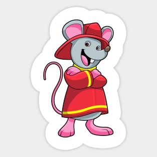 Mouse as Firefighter with Helmet Sticker